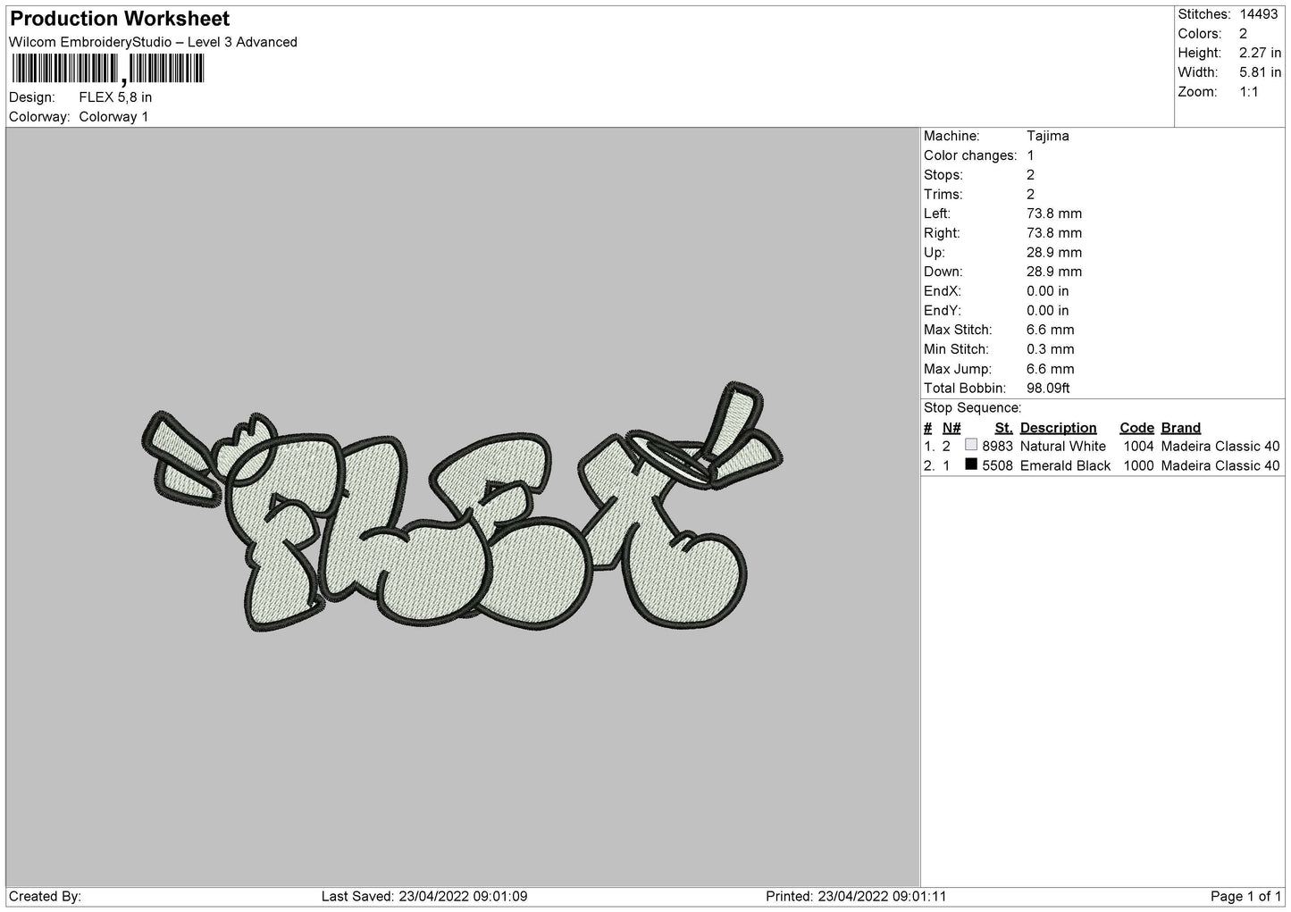 Flex Embroidery File 4 size