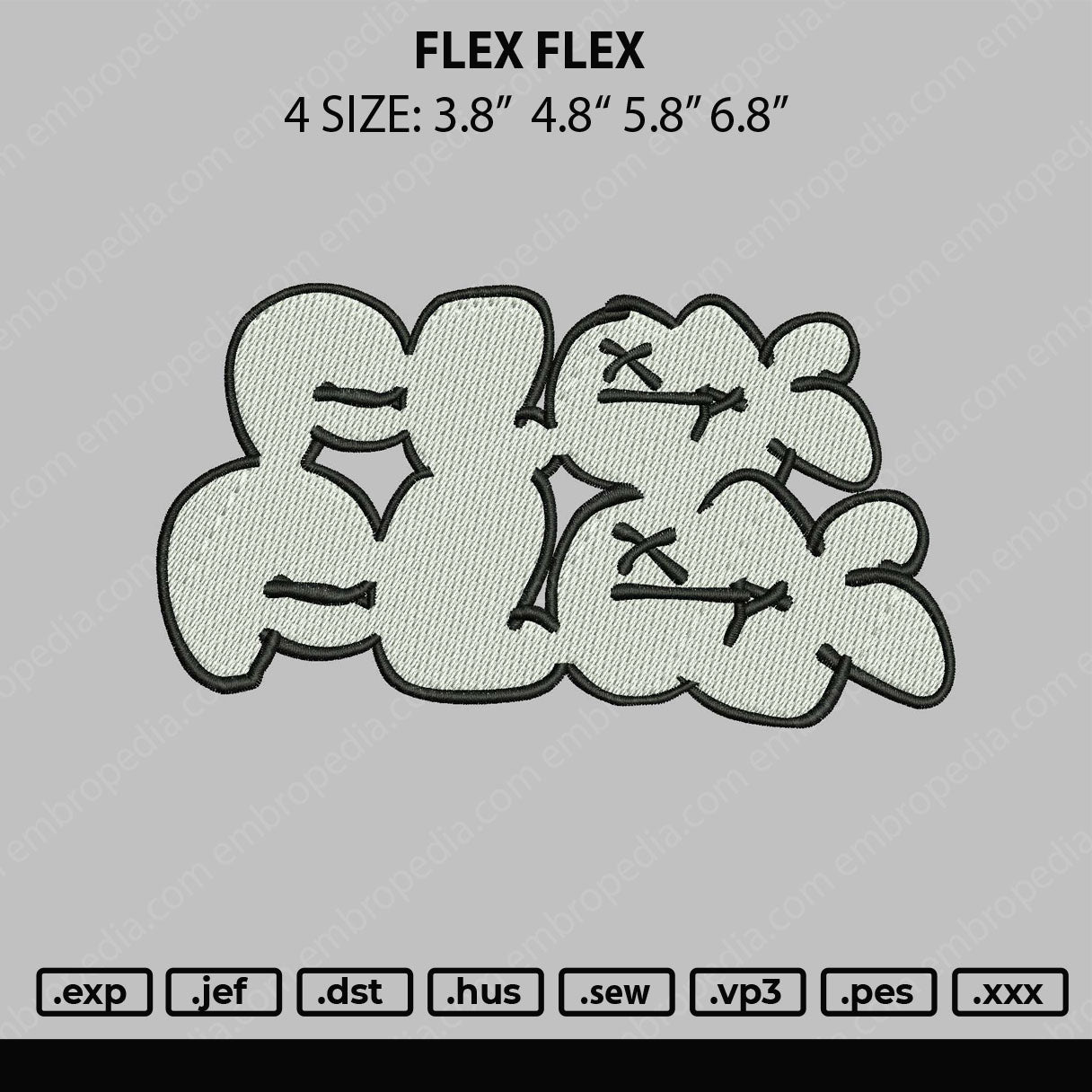 Flex Flex Embroidery File 4 size