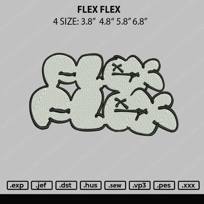 Flex Flex Embroidery File 4 size