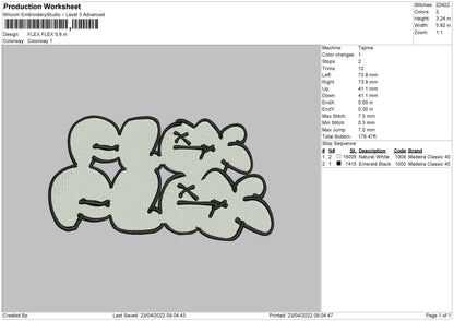 Flex Flex Embroidery File 4 size