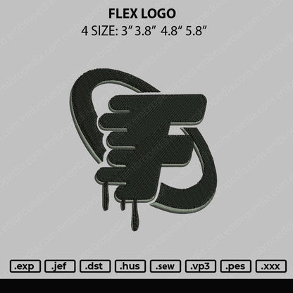 Flex Logo Embroidery File 4 size