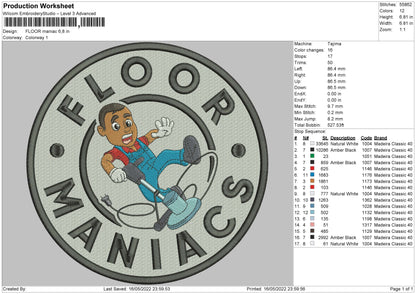 Floor Maniac Embroidery File 4 size