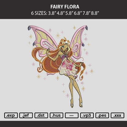 Fairy Flora Embroidery Machine Design File 6 sizes