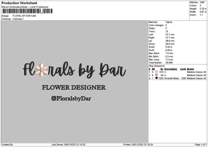Floraltext 2601 Embroidery File 6 sizes