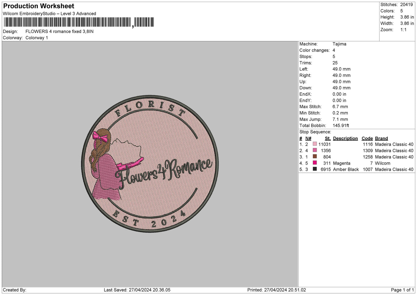 Flowercircle01 Embroidery File 6 sizes