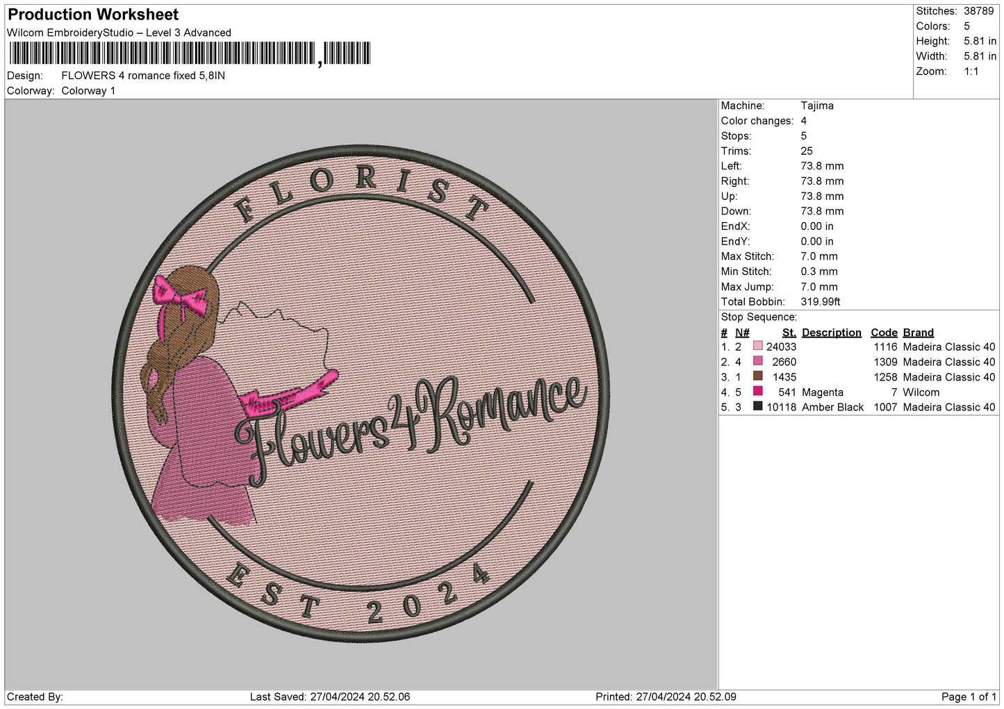 Flowercircle01 Embroidery File 6 sizes