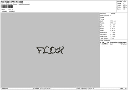 Flox Embroidery File 6 sizes