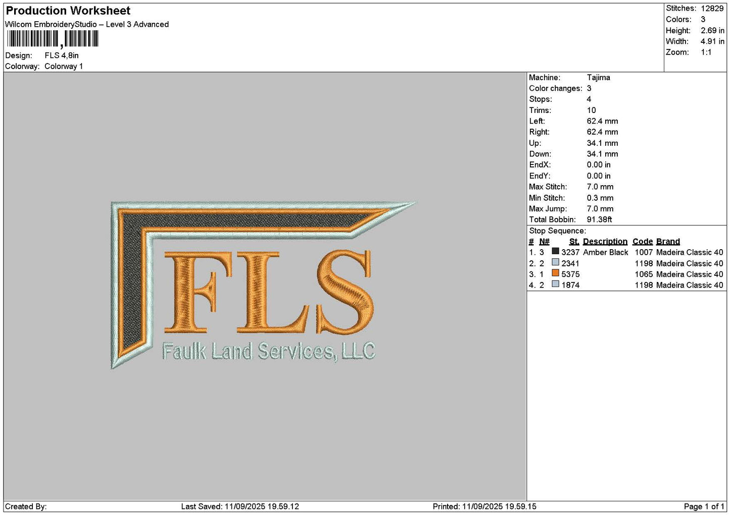 Flstext Embroidery File 6 sizes
