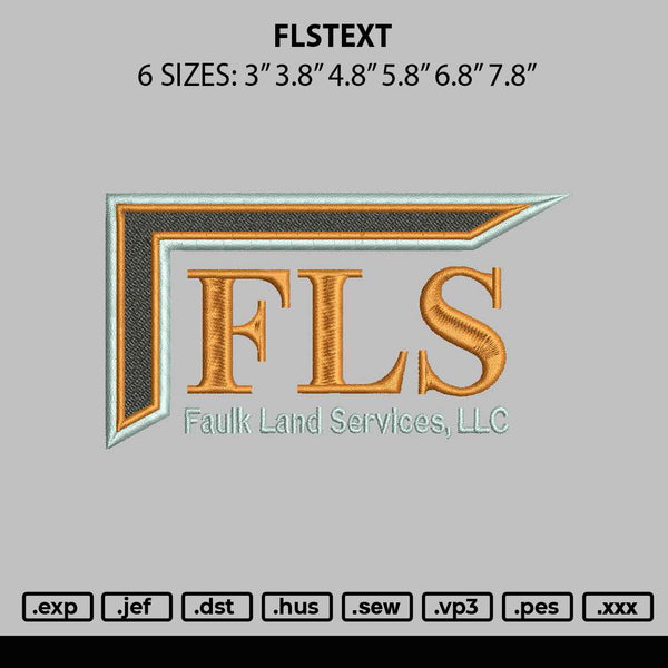 Flstext Embroidery File 6 sizes
