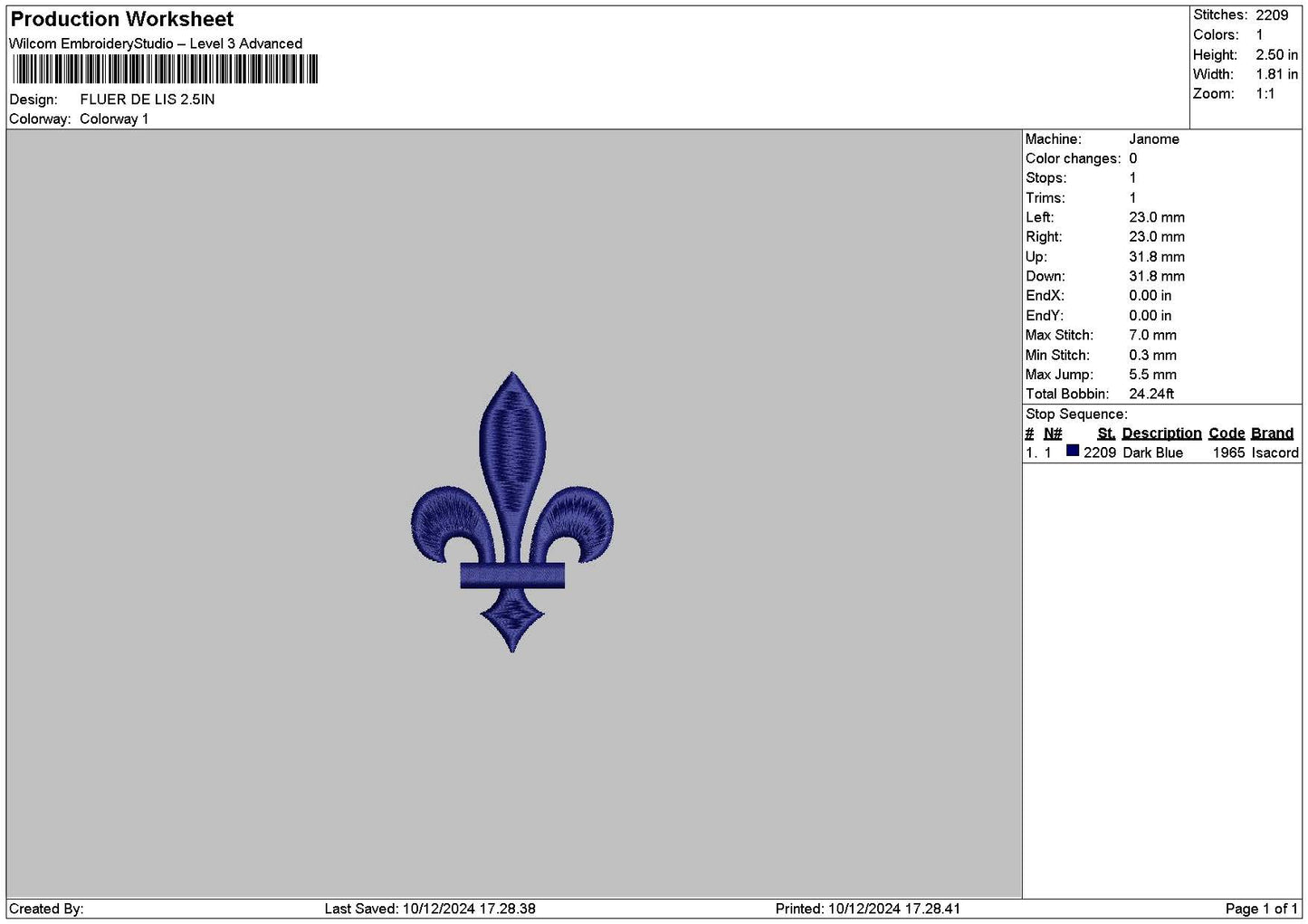 Logo 1012a Embroidery File 6 sizes