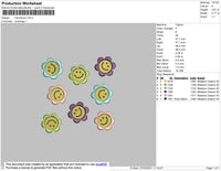 Flower Emoticon Embroidery File 4 size