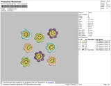 Flower Emoticon Embroidery File 4 size