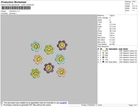 Flower Emoticon Embroidery File 4 size