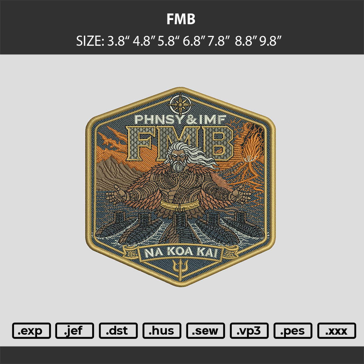 FMB Embroidery Machine Design File 6 sizes