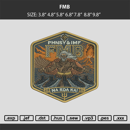 FMB Embroidery Machine Design File 6 sizes