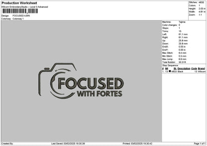 Focusedtext Embroidery File 6 sizes
