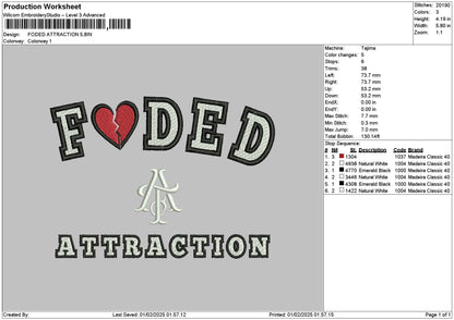 Fodedtext Embroidery File 6 sizes