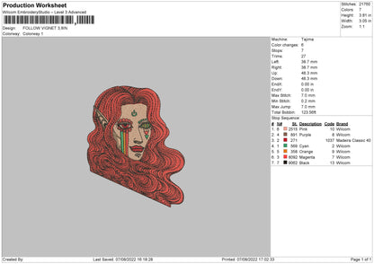 Follow Vignet Embroidery File 4 sizes