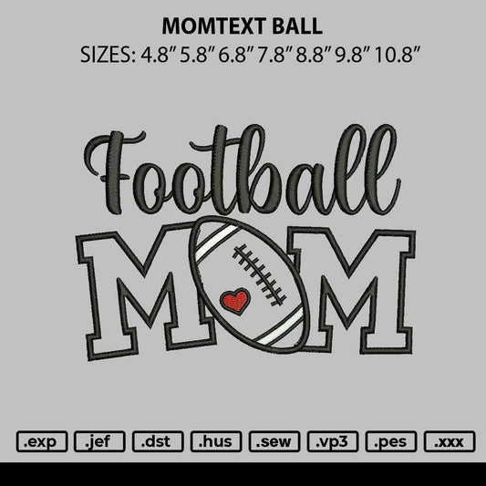 Momtext Ball Embroidery File 6 sizes