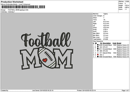 Momtext Ball Embroidery File 6 sizes