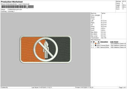 Forbidden Puff Embroidery File 6 sizes