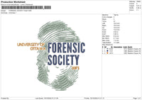 Forensictext Embroidery File 6 sizes