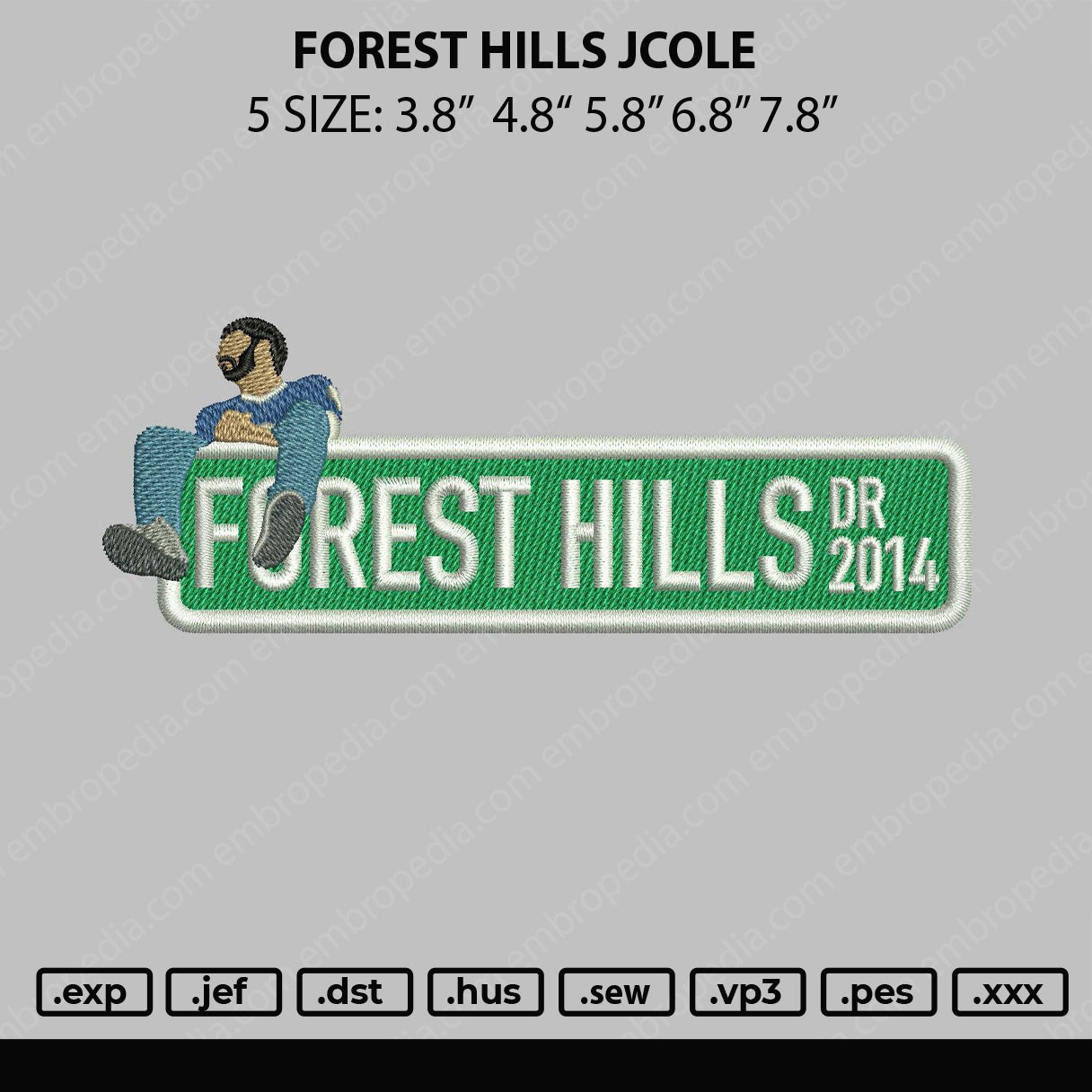 Forest Hills Jcole Embroidery File 5 sizes