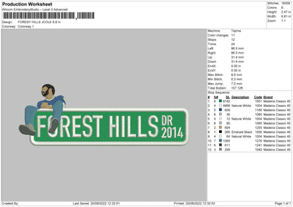 Forest Hills Jcole Embroidery File 5 sizes