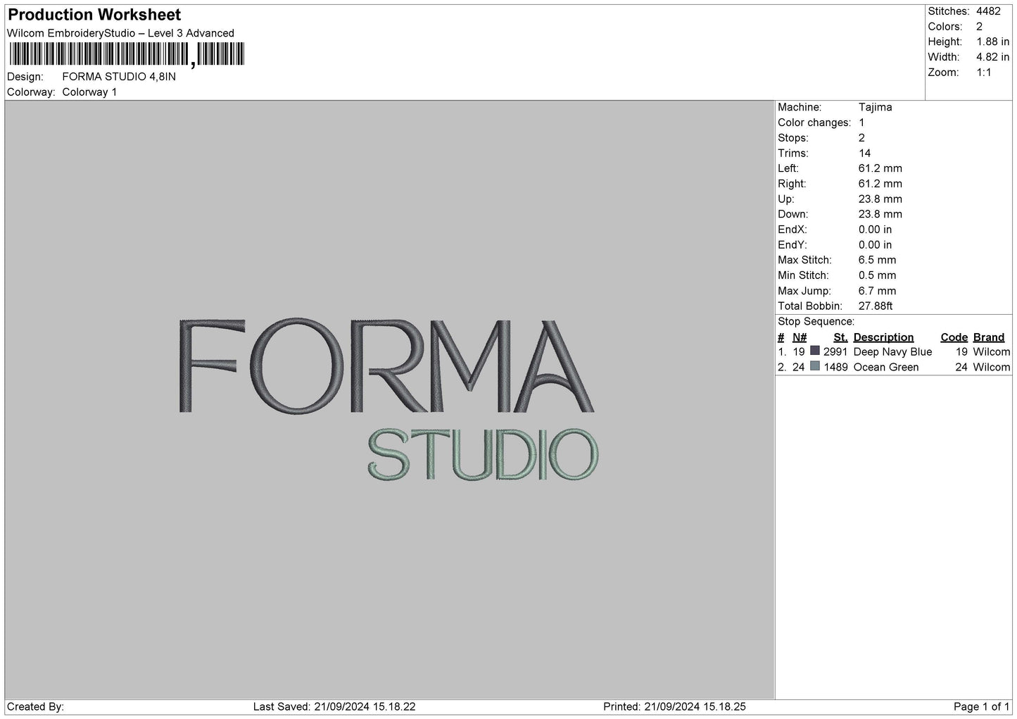 Formatext Embroidery File 6 sizes