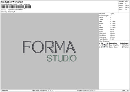 Formatext Embroidery File 6 sizes