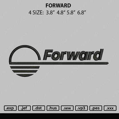 Forward Embroidery File 4 size
