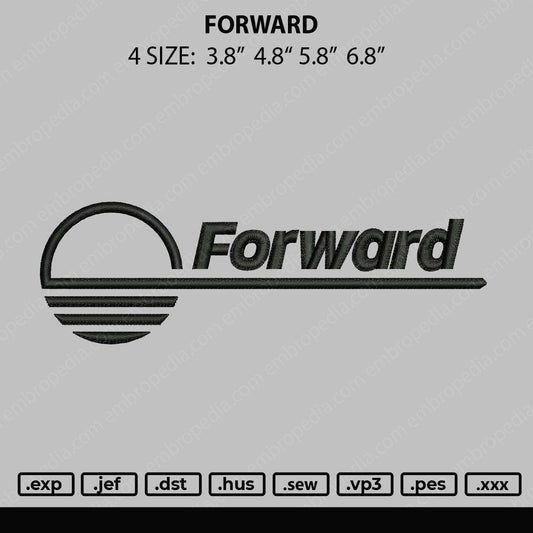 Forward Embroidery File 4 size