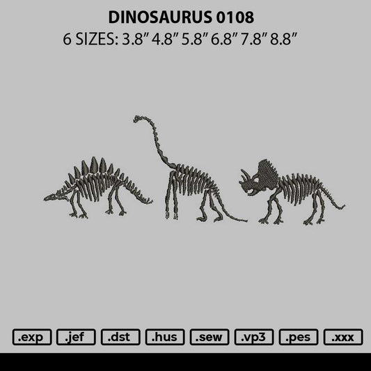 Dinosaurus 0108 Embroidery File 6 sizes