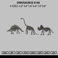 Dinosaurus 0108 Embroidery File 6 sizes