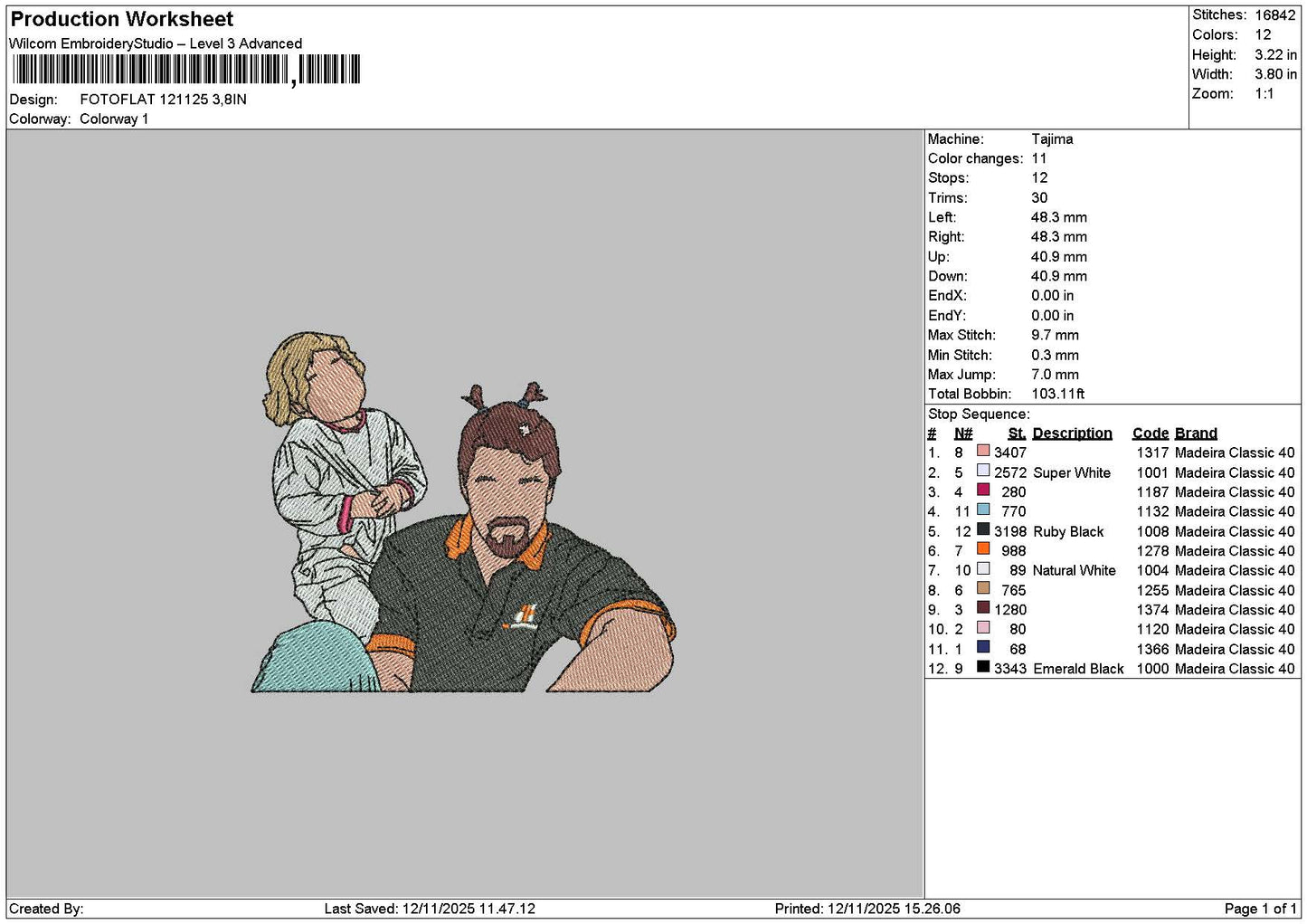 Photoflat 1211 Embroidery File 6 sizes