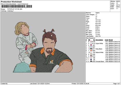 Photoflat 1211 Embroidery File 6 sizes