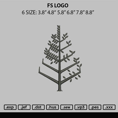 Fs Logo Embroidery File 6 sizes