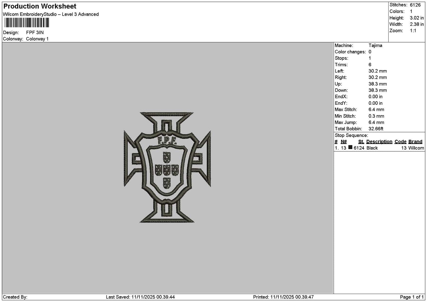 Fpftext Embroidery File 6 sizes