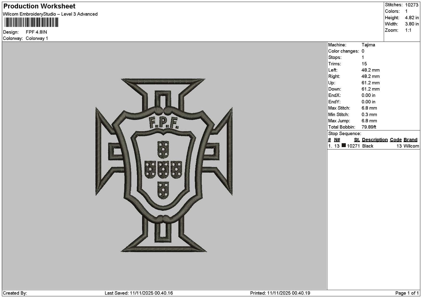 Fpftext Embroidery File 6 sizes