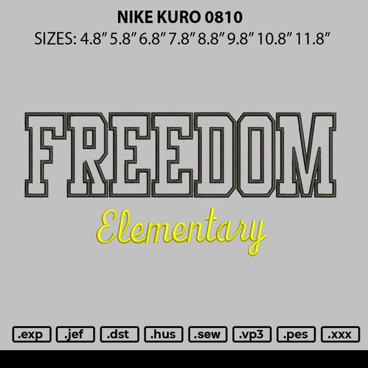 Freedom App Embroidery File 6 sizes