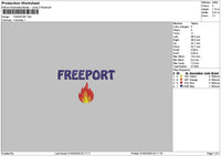 Freeporttext Embroidery File 6 sizes