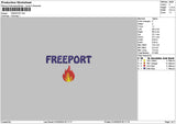 Freeporttext Embroidery File 6 sizes
