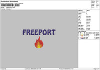 Freeporttext Embroidery File 6 sizes