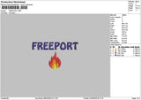 Freeporttext Embroidery File 6 sizes