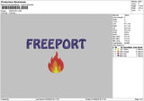 Freeporttext Embroidery File 6 sizes