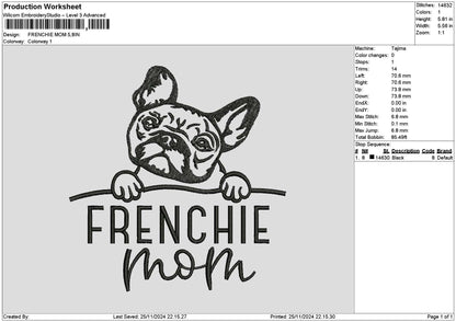 Frenchietext Embroidery File 6 sizes