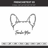 Frenchietext 03 Embroidery File 6 sizes