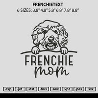 Frenchietext Embroidery File 6 sizes