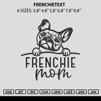 Frenchietext Embroidery File 6 sizes
