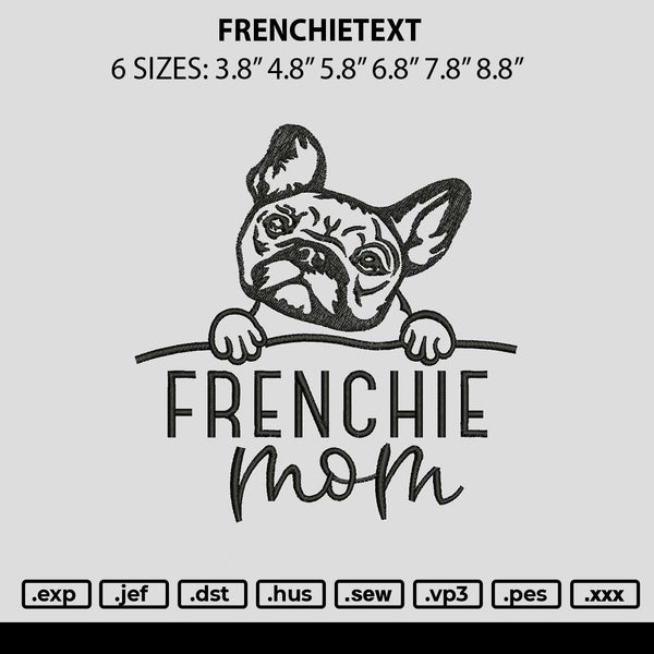 Frenchietext Embroidery File 6 sizes